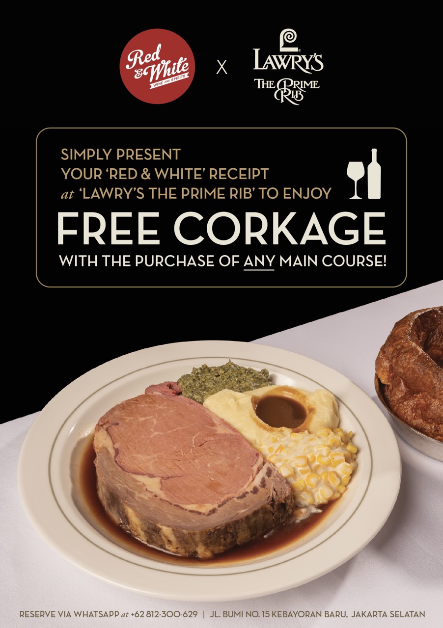 Lawrys Free Corkage Promo