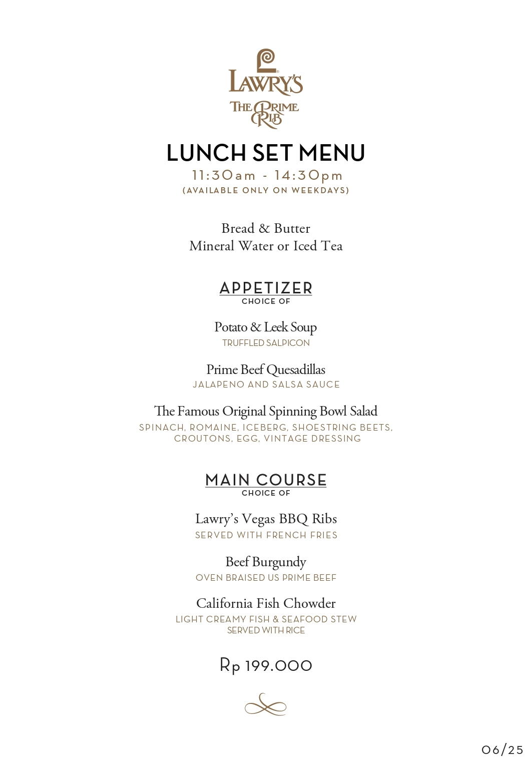 SET LUNCH MENU MAY